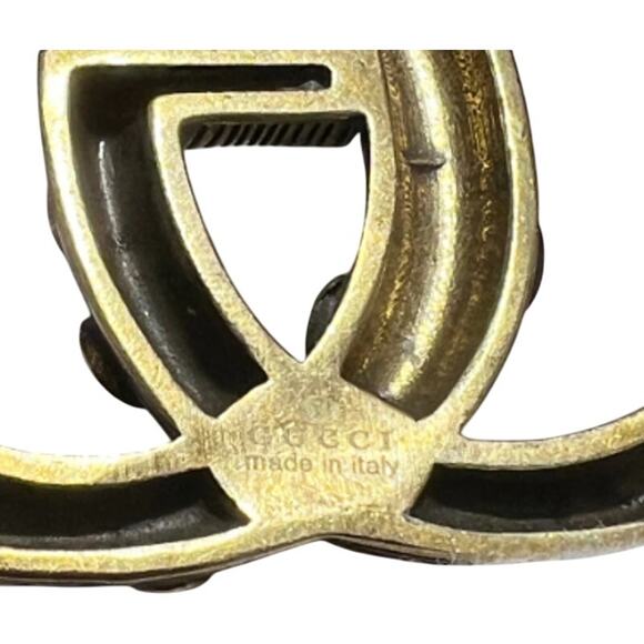 Gucci Deep Gold Onyx Black Spotted GG Brooch Pin (GGXX009) - Picture 5 of 6